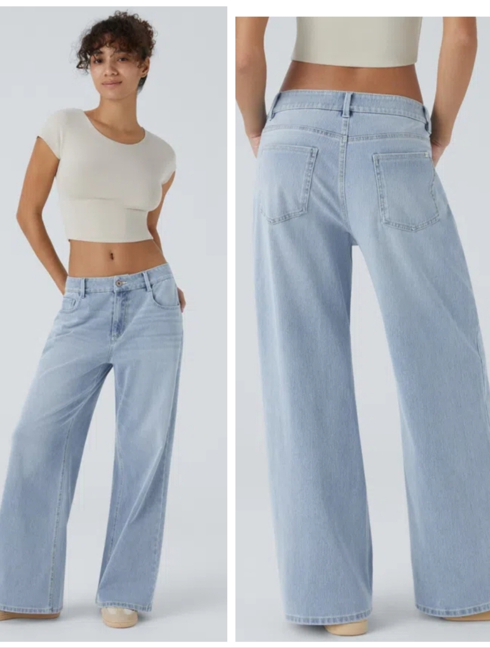 NWT Halara Low Rise Baggy Wide-Leg Women’s Jeans Women's Medium Petite Stretch
